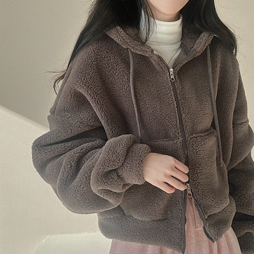 [고중량양면/완전따뜻!] 뽀글 밍크 양털 투웨이 후드 집업 4color